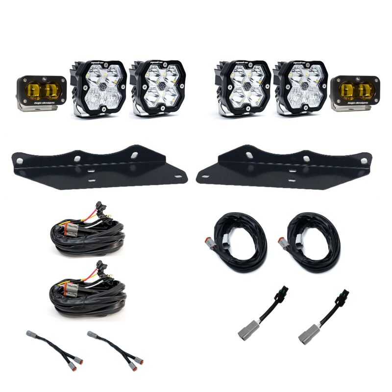 Ford Raptor Fog Light Pocket Kit - Baja Designs - Squadron SAE 2.0/S2 Sportsman - Amber - `17-`20